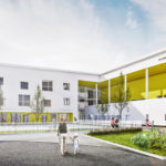 Koko kyl&auml;n kohtauspaikaksi kaavailtu palvelukeskus pit&auml;&auml;  sis&auml;ll&auml;&auml;n yhten&auml;iskoulun, kirjaston, monipuoliset liikunta-,  sosiaali- ja terveyspalvelujen tilat sek&auml; kulttuuripalveluita.
(kuva: YIT)